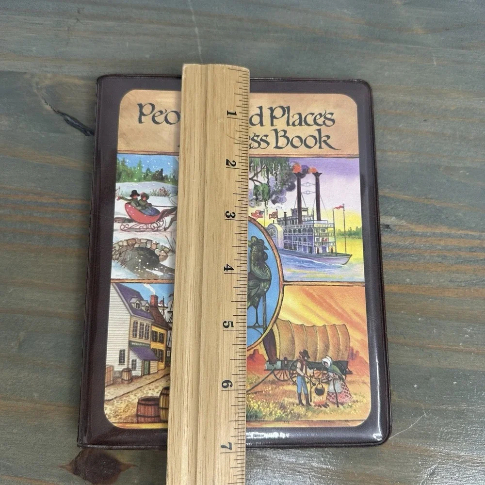Vintage Address & Telephone Numbers Book Birthday Farm Pioneer Sleigh Art Unused